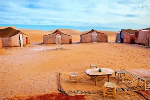 Morocco camping in the desert