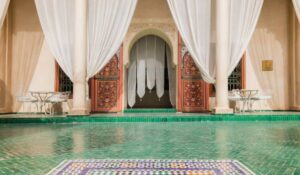 Elegant courtyard at Le Jardin Secret in Marrakech 