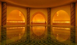 Hammam or Turkish bath at Hassan II Mosque in Casablanca, Morocco