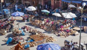 The wicker market on the square Place Rahba Kedima in Marrakech