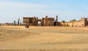  View on Hotel Ksar Bicha near Erg Chebbi Sand dunes in Sahara Desert