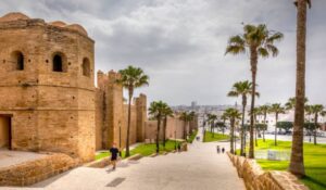 Kasbah of the Oudayas entry Bab El Kebir in Rabat Morocco