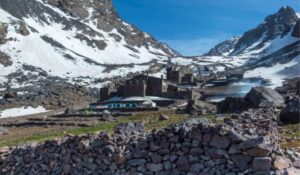 Landscape view of the hut 'Les Mouflons de Toubkal' in the Toubkal National Park