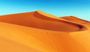 Sand dune in Erg Chebbi desert at sunrise, Merzouga, Morocco
