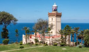 Scenic lighthouse at Cap Spartel near Tangier, Morocco