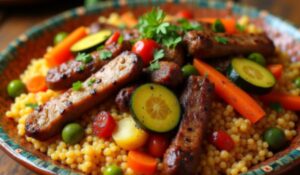 Traditional Moroccan Couscous Royal Presentation